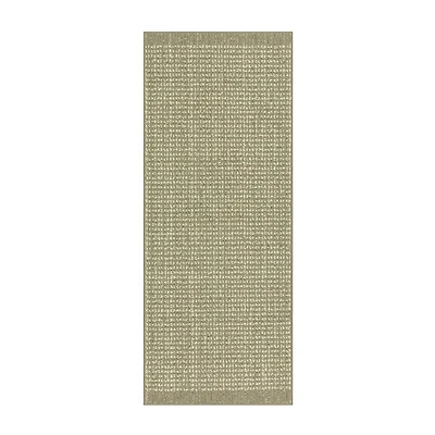 Maples Banded Grid Gray Indoor Rectangular Runner