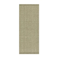 Maples Banded Grid Gray Indoor Rectangular Runner