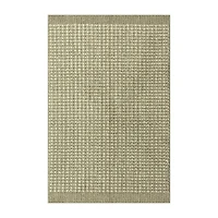 Maples Banded Grid Gray Indoor Rectangular Accent Rug