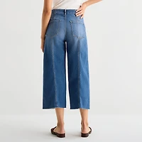 a.n.a Womens High Rise Frayed Hem Cropped Jean