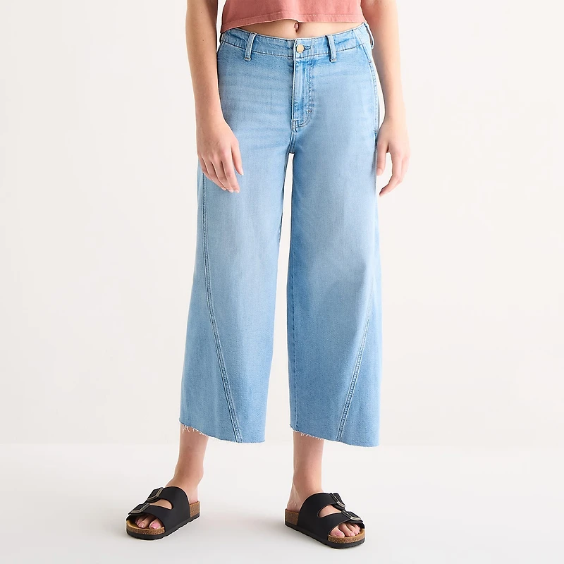 a.n.a Womens High Rise Frayed Hem Cropped Jean
