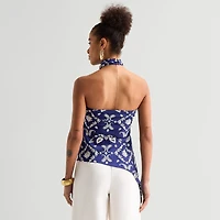 Worthington Womens Sleeveless Mock Neck Top