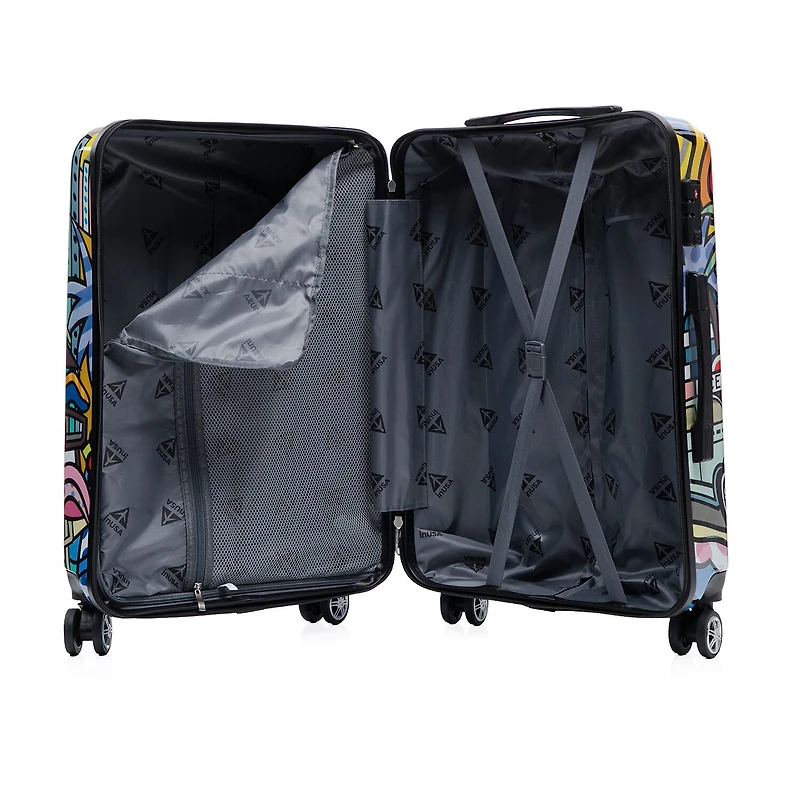 InUSA 28 Inch Hardside Lightweight Checked Spinner Luggage