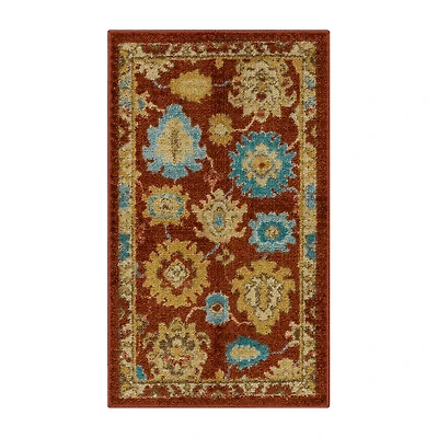 Maples Persian Red Floral Indoor Rectangular Accent Rug