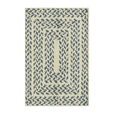 Maples Blue Braided Squares Indoor Rectangular Accent Rug