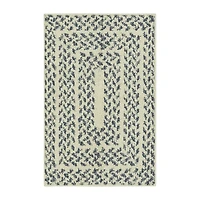Maples Blue Braided Squares Indoor Rectangular Accent Rug
