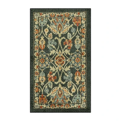 Maples Persian Navy Floral Indoor Rectangular Accent Rug