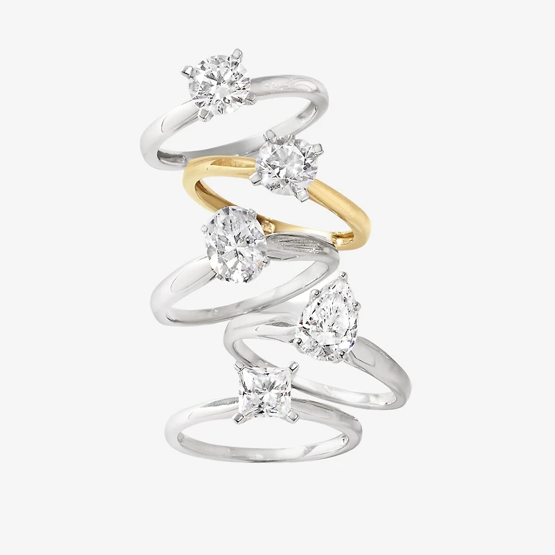 1 CT. Lab-Grown (G-H / SI1-SI2) Diamond Princess-cut Solitaire Engagement Ring 10K Gold