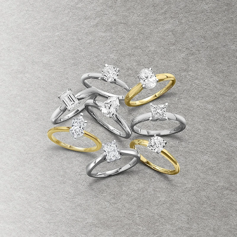 1 CT. Lab-Grown (G-H / SI1-SI2) Diamond Princess-cut Solitaire Engagement Ring 10K Gold