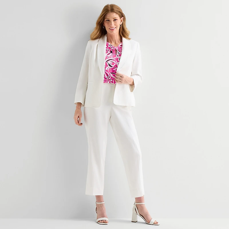 Black Label by Evan-Picone Linen Womens Classic Fit Suit Jacket