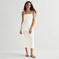 Arizona Womens Juniors Sleeveless Midi Sweater Dress