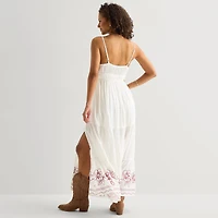 Arizona Womens Juniors Sweetheart Neck Sleeveless Maxi Dress