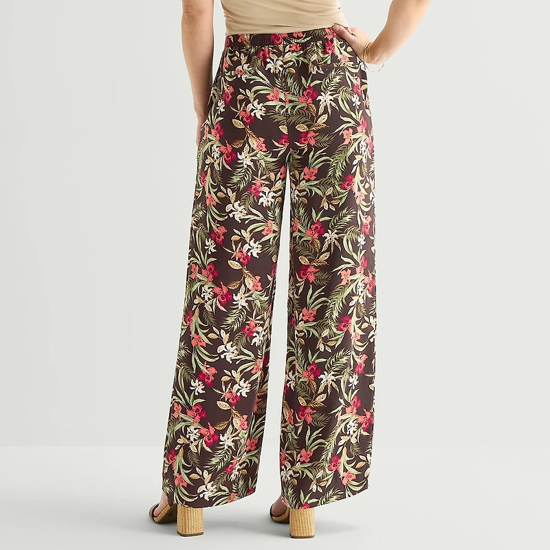 Liz Claiborne Womens Straight Mid Rise Pull-On Pant