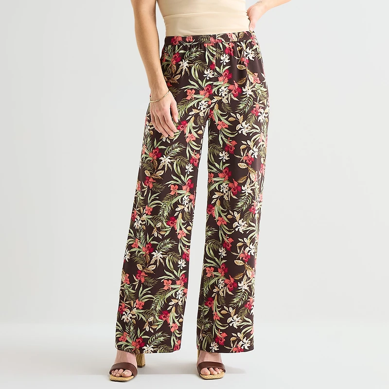 Liz Claiborne Womens Straight Mid Rise Pull-On Pant