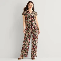 Liz Claiborne Womens Straight Mid Rise Pull-On Pant