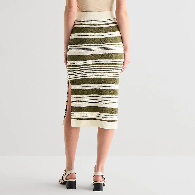 Liz Claiborne Womens Midi Sweater Pencil Skirt