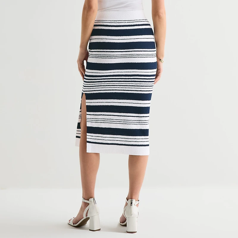 Liz Claiborne Womens High Rise Midi Sweater Pencil Skirt