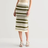 Liz Claiborne Womens Midi Sweater Pencil Skirt