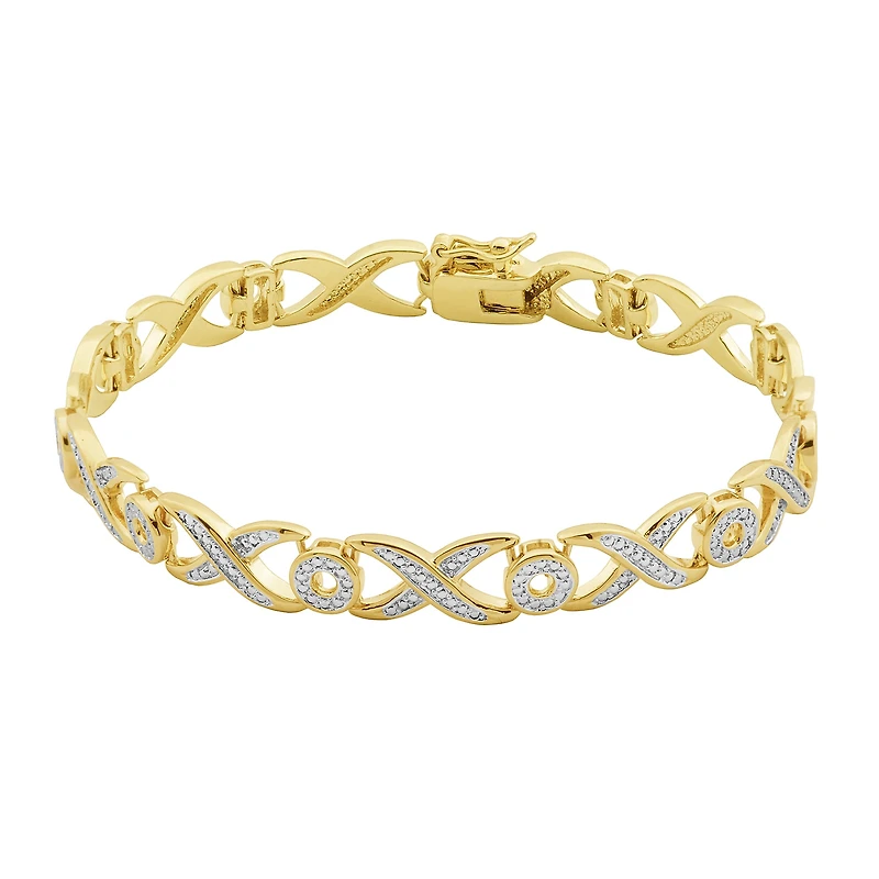 Sparkle Allure Womens Diamond Accent 18K Gold Over Brass 7.25 Inch Tennis Bracelet