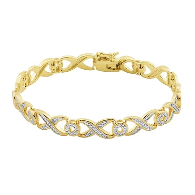 Sparkle Allure Womens Diamond Accent 18K Gold Over Brass 7.25 Inch Tennis Bracelet