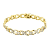 Sparkle Allure Womens Diamond Accent 18K Gold Over Brass 7.25 Inch Tennis Bracelet