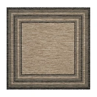 Safavieh Courtyard Collection Wanda Stripe Indoor/Outdoor Square Area Rug