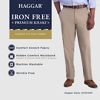 Haggar Stretch Denim Mens Classic Fit Flat Front Pant