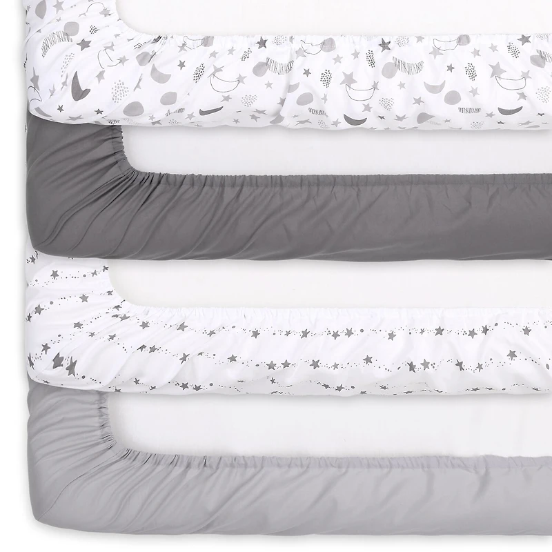 The Peanutshell Celestial 4-pc. Crib Sheet