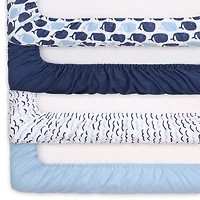 The Peanutshell Nautical 4-pc. Crib Sheet