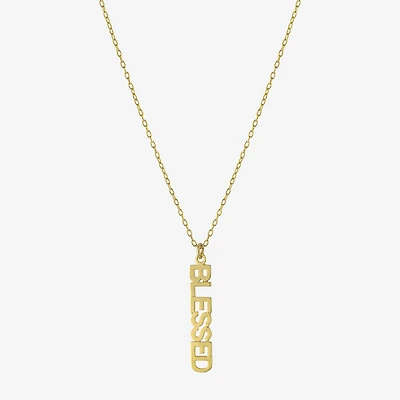 Silver Treasures Blessed Womens 14K Gold Over Silver 16 Inch Pendant Necklace