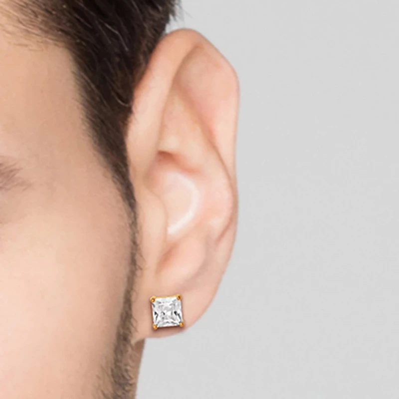 Shaquille O'Neal XLG™ Mens Lab Created Cubic Zirconia Stainless Steel 2 Pair Earring Set