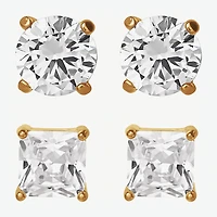 Shaquille O'Neal XLG™ Mens Lab Created Cubic Zirconia Stainless Steel 2 Pair Earring Set