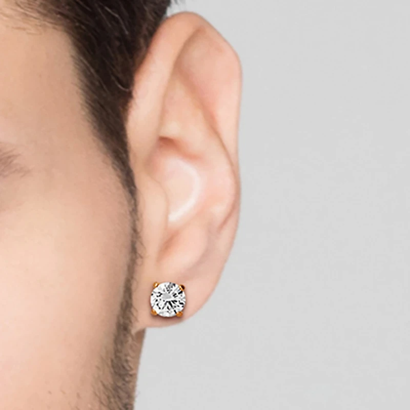 Shaquille O'Neal XLG™ Mens Lab Created Cubic Zirconia Stainless Steel 2 Pair Earring Set