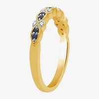 I Said Yes 1/2 CT. T.W. Lab Created Blue Sapphire Sterling Silver or 14K Gold Over Wedding Band