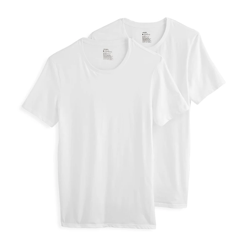 Jockey Cotton Stretch Mens 2 Pack Short Sleeve Crew Neck Moisture Wicking T-Shirt Tall