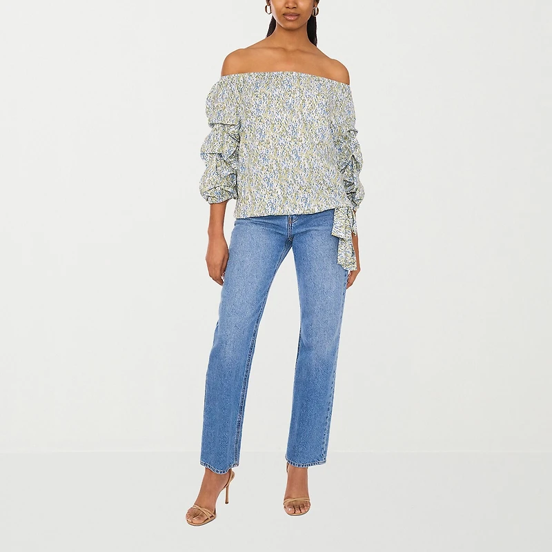 Sam And Jess Womens Off Shoulder Balloon Sleeve Blouse