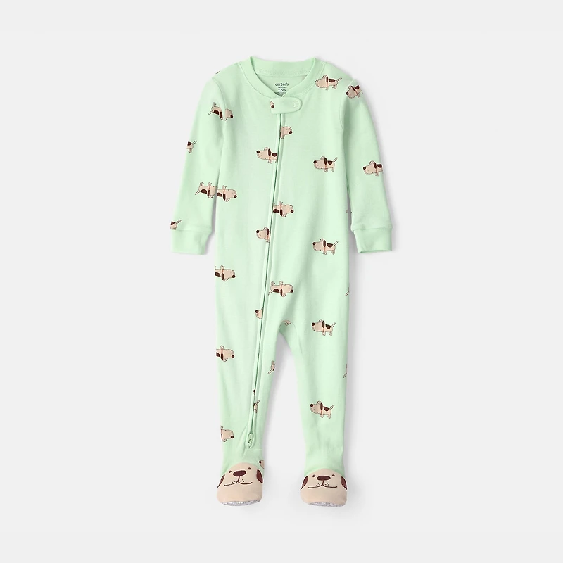 Carter's Baby Boys Footed Round Neck Long Sleeve One Piece Pajama