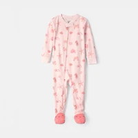 Carter's Baby Girls Footed Round Neck Long Sleeve One Piece Pajama