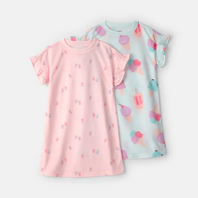 Carter's Toddler Girls Round Neck Short Sleeve 2-pc. Nightgown