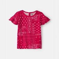 Oshkosh Toddler Girls Round Neck Short Sleeve T-Shirt