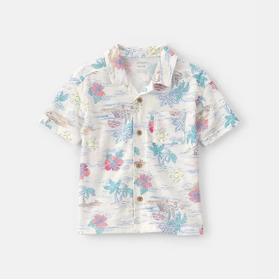 Carter's Toddler Boys Short Sleeve Fitted Regular Fit Button-Down Shirt