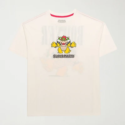 Novelty Mens Crew Neck Short Sleeve Regular Fit Bowser Graphic T-Shirt