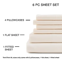 Home Expressions Cool And Crisp 6pc Cotton Percale Sheet Set