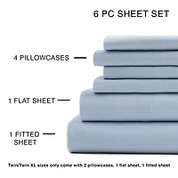 Home Expressions Cool And Crisp 6pc Cotton Percale Sheet Set