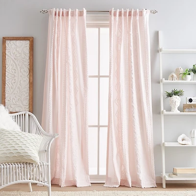 CHF Cut Geo Rod Pocket Light-Filtering Set of 2 Curtain Panel