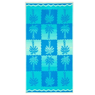 Outdoor Oasis Palm Tree Jacquard Beach Towel