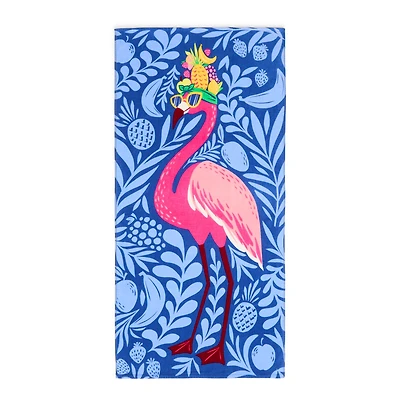 Outdoor Oasis Flamingo Print Beach Towel
