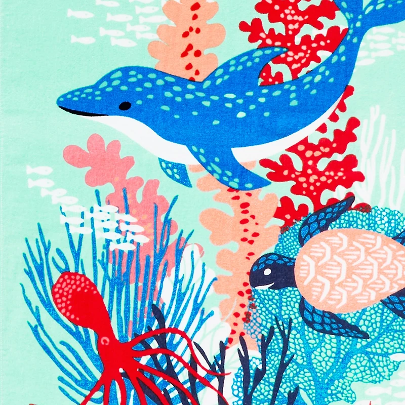 Outdoor Oasis Beach Dolphins Print Beach Towel