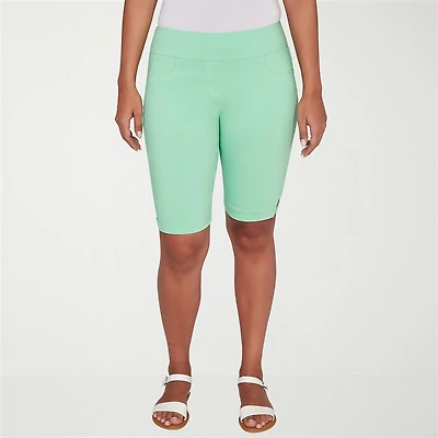 Hearts Of Palm Pull On Womens 11" Mid Rise Bermuda Short