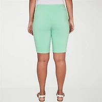 Hearts Of Palm Pull On Womens 11" Mid Rise Bermuda Short